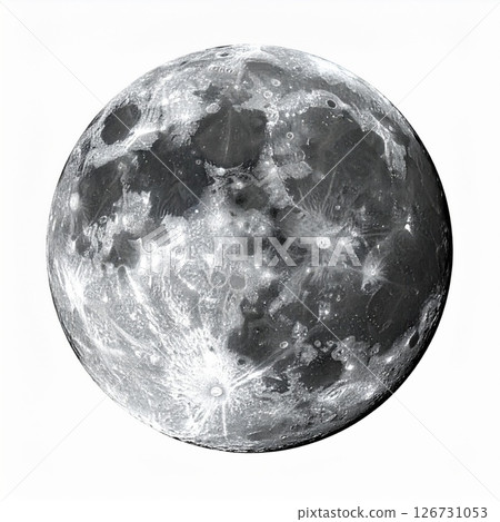 Full Moon Close Up Detailed Grayscale Image 126731053