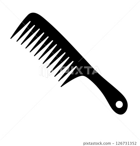 Wide Tooth Comb Silhouette Vector Illustration. This is a black vector silhouette illustration of a wide tooth comb, commonly used for detangling thick or curly hair. Wide Tooth Comb Silhouette Vector Illustration. This is a black vector silhouette illustration of a wide tooth comb, commonly used for detangling thick or curly hair. 126731352