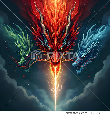 a powerful dragon with several heads 7 126731359