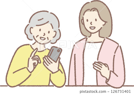 老年女性在智慧型手機課堂上學習如何使用智慧型手機 老年女性在智慧型手機課堂上學習如何使用智慧型手機 126731401