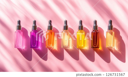 Colorful essential oil bottles 126731567