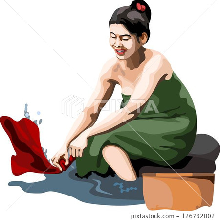 Sexy Village Girl Washing Clothes Sexy Village Girl Washing Clothes 126732002
