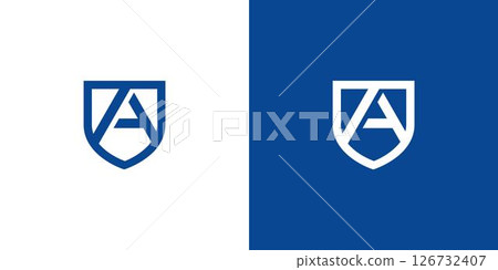 Modern and strong security initial A logo design Modern and strong security initial A logo design 126732407