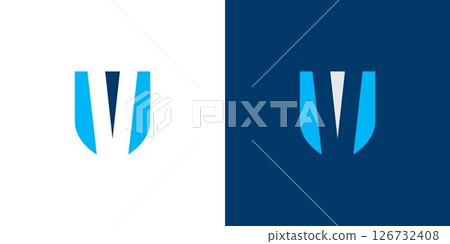 Modern and strong security V logo design Modern and strong security V logo design 126732408