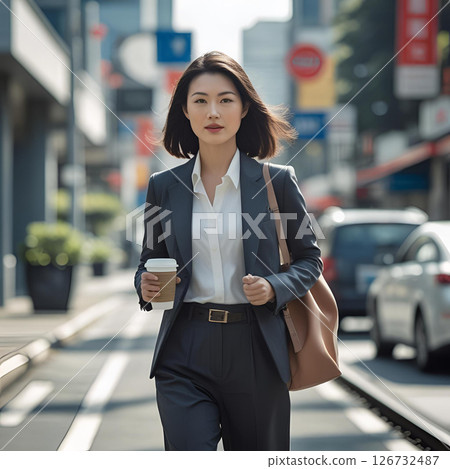 戶外穿西裝的女人 戶外穿西裝的女人 126732487