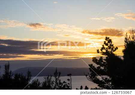 Island of Korcula in a golden sunset. Croatia.Relaxed summer tourism 126733067
