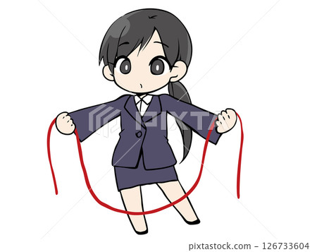 Woman in suit untying 126733604