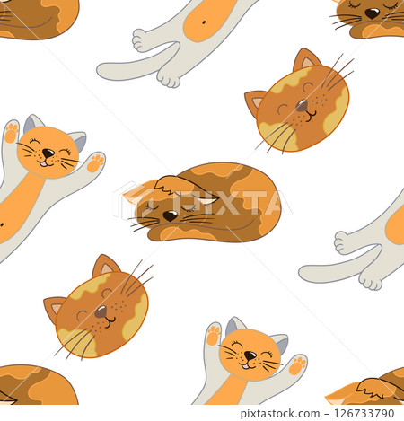 Seamless cute pattern. Pattern for textiles in hand draw style Seamless cute pattern. Pattern for textiles in hand draw style 126733790