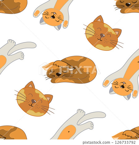 Seamless cute pattern. Pattern for textiles in hand draw style Seamless cute pattern. Pattern for textiles in hand draw style 126733792