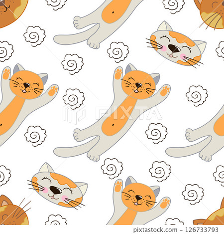 Seamless cute pattern. Pattern for textiles in hand draw style 126733793
