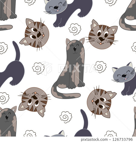Seamless cute pattern. Pattern for textiles in hand draw style Seamless cute pattern. Pattern for textiles in hand draw style 126733796