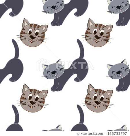 Seamless cute pattern. Pattern for textiles in hand draw style 126733797