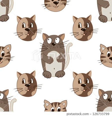 Seamless cute pattern. Pattern for textiles in hand draw style 126733799