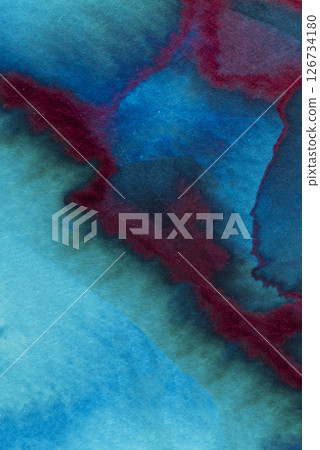 Vibrant watercolor abstract blending blue and red tones with fluid textures and rich depth Vibrant watercolor abstract blending blue and red tones with fluid textures and rich depth 126734180