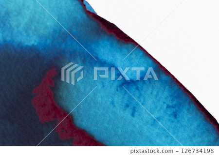 Bold and vibrant watercolor blending blues and reds creating an abstract effect with soft gradients Bold and vibrant watercolor blending blues and reds creating an abstract effect with soft gradients 126734198
