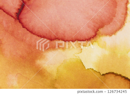 Colorful watercolor abstract painting showcasing vibrant orange and yellow tones Colorful watercolor abstract painting showcasing vibrant orange and yellow tones 126734245