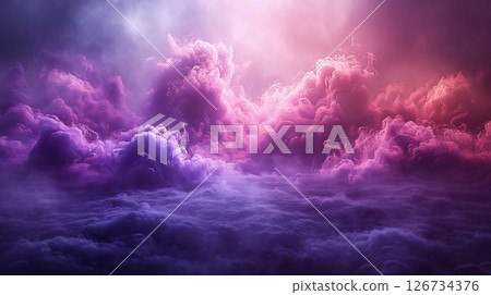 A space enveloped in fantastic purple clouds and light 126734376