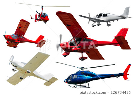 Set of airplanes isolated on white background Set of airplanes isolated on white background 126734455