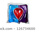 Multi-chamber laundry detergent pod isolated on transparent background, colorful eco-friendly washing capsule, modern cleaning product, liquid detergent, hygienic sealed pack 126734600