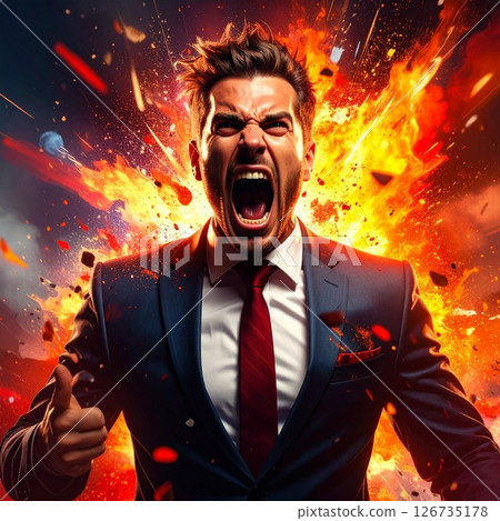 Furious businessman illustration 126735178