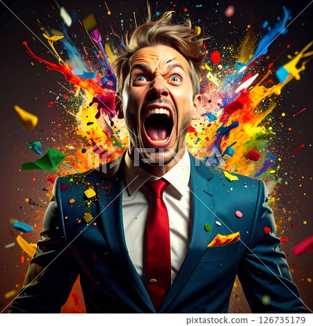 Furious businessman illustration 126735179