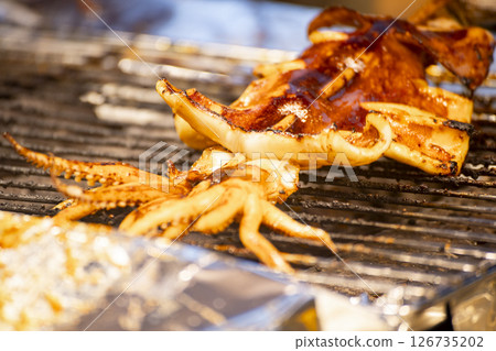 Delicious grilled squid 126735202