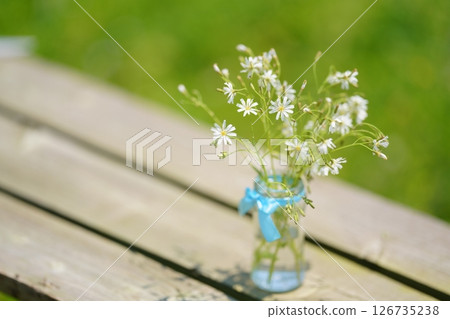 空瓶中展示的白黃花魚 126735238