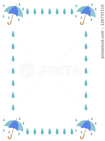 Umbrella and raindrop frame (vertical) 126735319