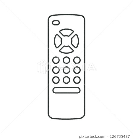 Simple remote control line drawing illustration, daily necessities, materials, icons, no background 126735487