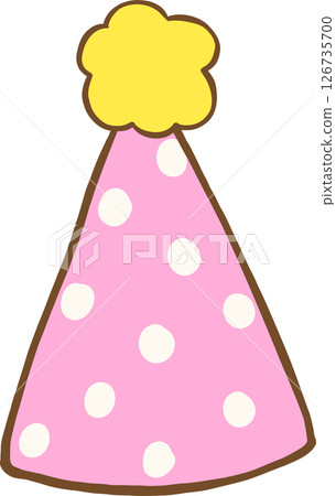 Pink Polka Dot Party Hat Graphic 126735700