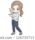 11-SD illustration of a beauty influencer pointing at a point 126735713