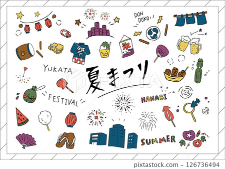 夏日節慶模擬素材集錦 126736494