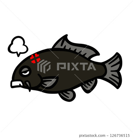 Simple angry carp illustration Simple angry carp illustration 126736515