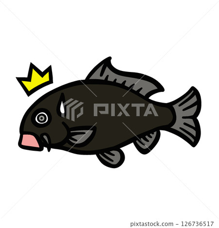 A simple illustration of a surprised carp 126736517