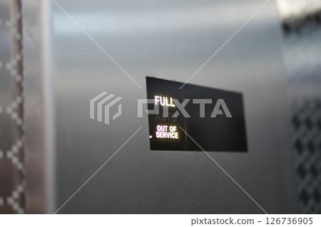 Elevator status display showing full and out of service Elevator status display showing full and out of service 126736905