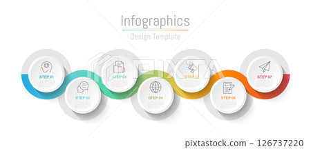 Infographic 7 options design elements for your business data. Vector Illustration. Infographic 7 options design elements for your business data. Vector Illustration. 126737220