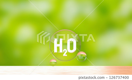 The H2O in bubble for ECO concept 3d Rendering. 126737400