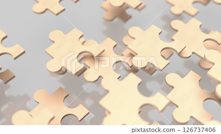 The jigsaw puzzle game for Business or  Teamwork concept 3d Rendering. 126737406