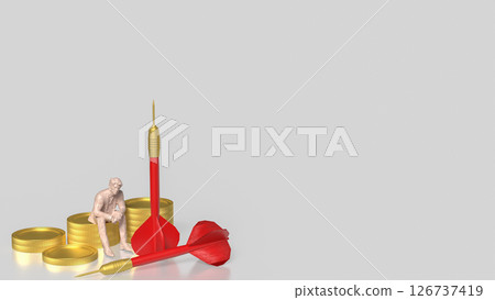 The  Red darts and coins on for Business concept. 126737419