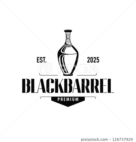simple minimalist whiskey logo design, bourbon drink design old retro vintage ornament illustration symbol brand product template, business, bar, cafe, restaurant simple minimalist whiskey logo design, bourbon drink design old retro vintage ornament illustration symbol brand product template, business, bar, cafe, restaurant 126737929