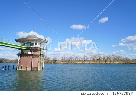 Kanamachi Water Purification Plant No. 3 Water Intake Tower Round Cap Kanamachi Water Purification Plant No. 3 Water Intake Tower Round Cap 126737987