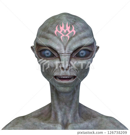 Male alien face 126738209