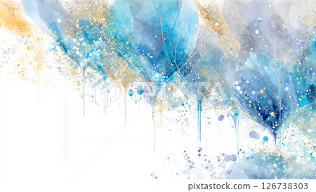 Abstract watercolor style illustration_light blue base 126738303