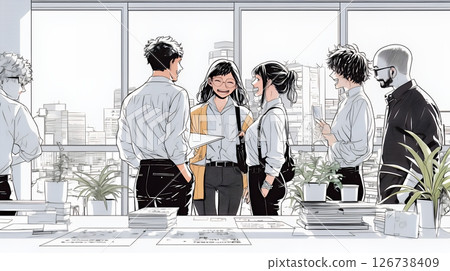 商界人士被要求聚集在辦公室 商界人士被要求聚集在辦公室 126738409