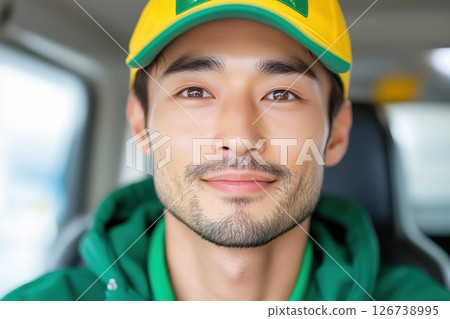 Vietnamese truck driver working under specific skills 126738995