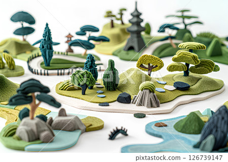 Beautiful scenery of a Japanese garden (3D)-2 126739147