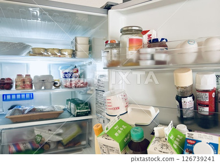 A home refrigerator full of food 126739241