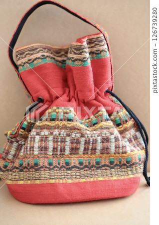 Traditional craft red Yukariori handbag Traditional craft red Yukariori handbag 126739280