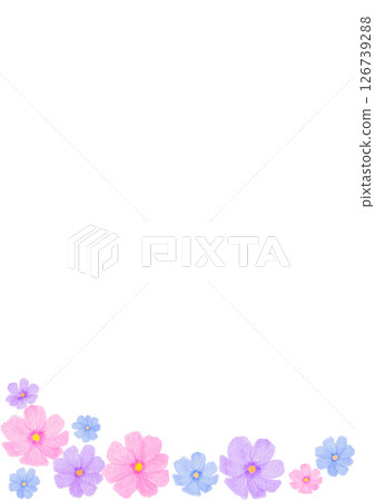 Flower cute watercolor illustration frame 126739288