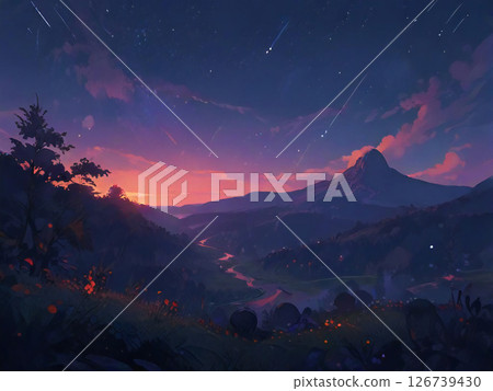 黎明時分的神秘山脈 126739430